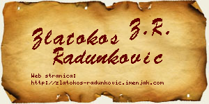 Zlatokos Radunković vizit kartica